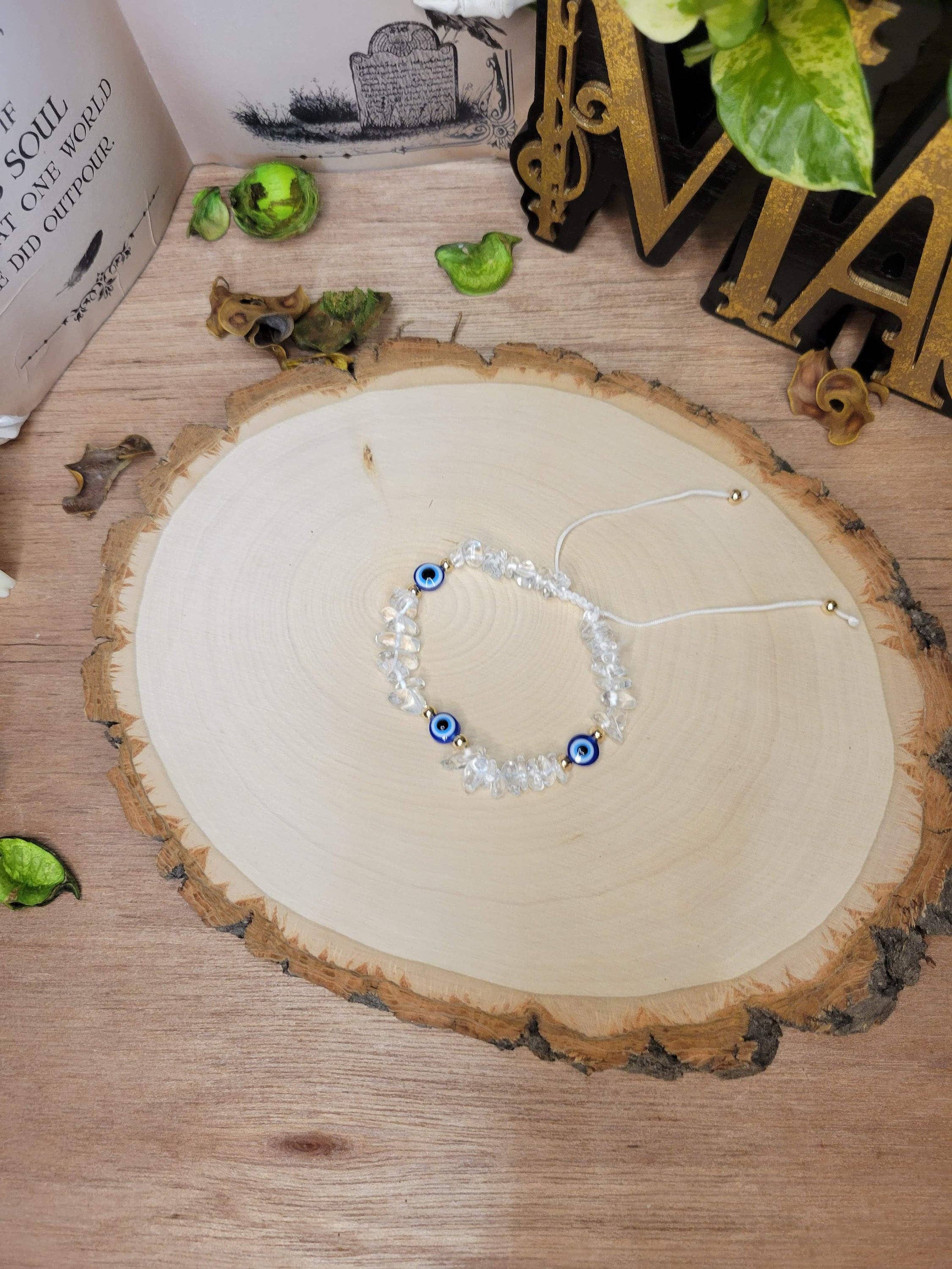 Clear Quartz Evil Eye Bracelets