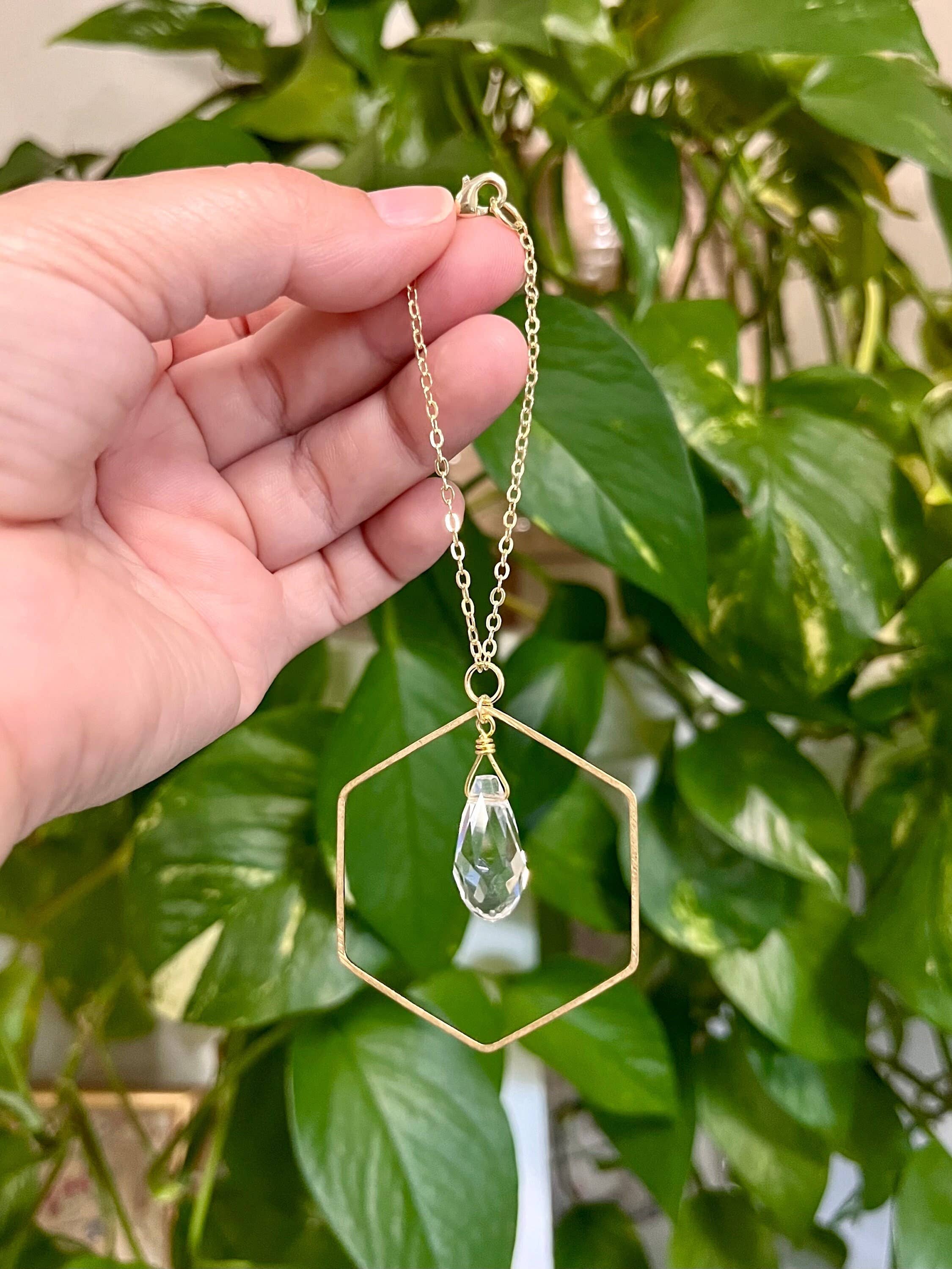 Hexagon Crystal Prism Sun Catcher Car Charm Rainbow Maker