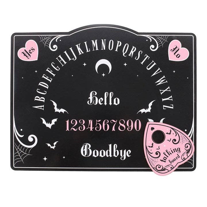 Pastel Pink and Black Gothic Ouija Talking Board