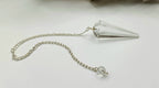 Clear Quartz Pendulum w/Silver Plated Chain