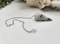 Rainbow Moonstone Gemstone Pendulum w/Silver Plated Chain