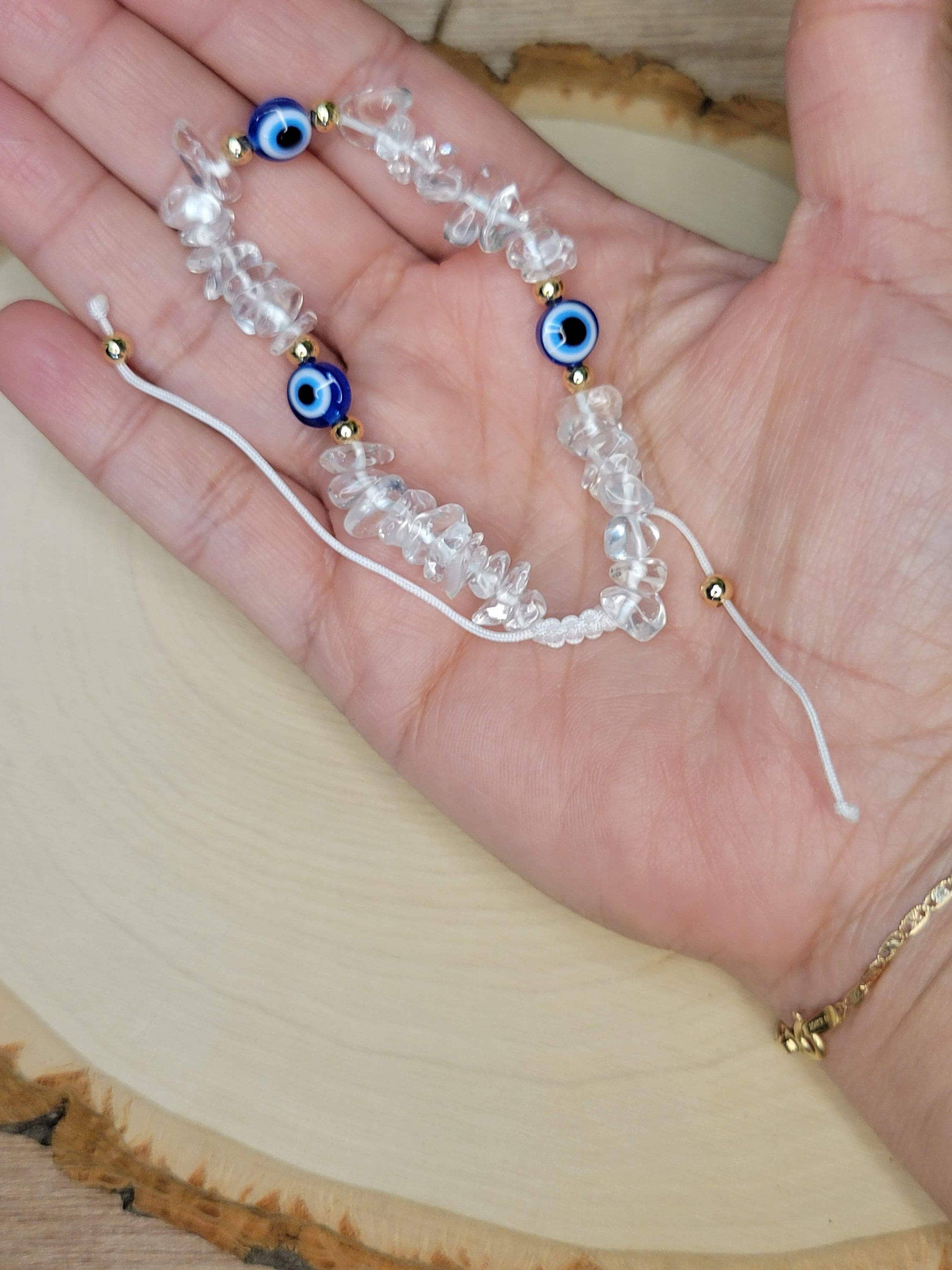 Clear Quartz Evil Eye Bracelets