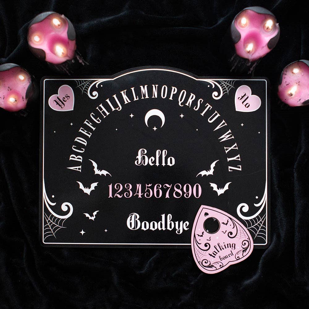 Pastel Pink and Black Gothic Ouija Talking Board