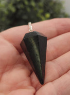 Black Tourmaline Pendulum Pendulum w/Silver Plated Chain