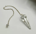 Clear Quartz Pendulum w/Silver Plated Chain