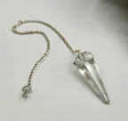 Clear Quartz Pendulum w/Silver Plated Chain