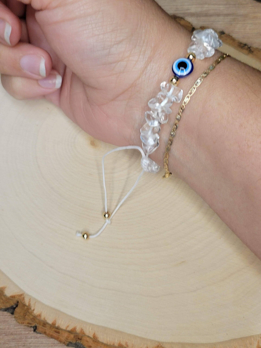 Clear Quartz Evil Eye Bracelets