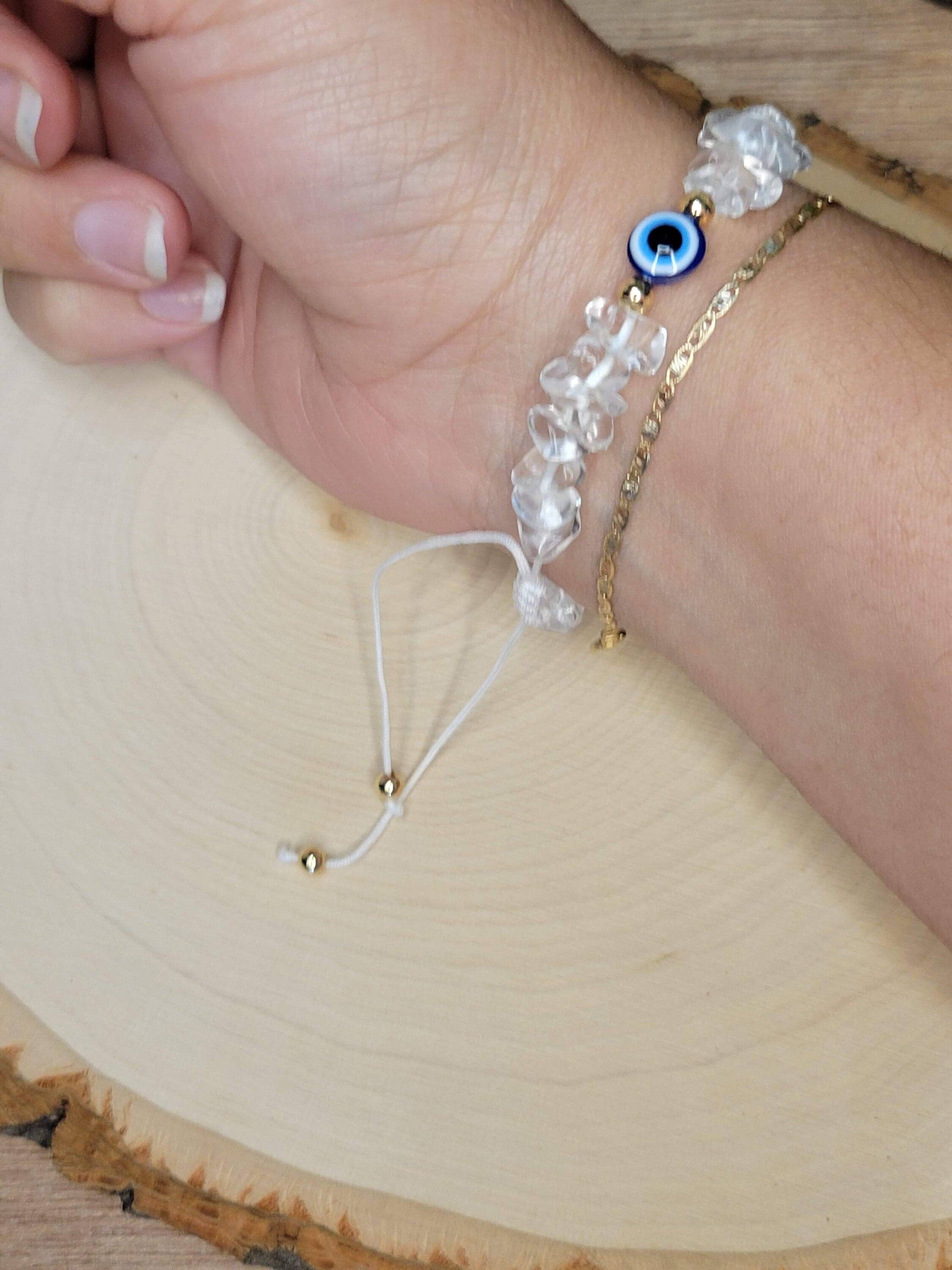 Clear Quartz Evil Eye Bracelets