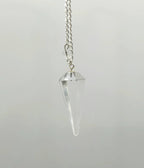 Clear Quartz Pendulum w/Silver Plated Chain