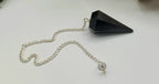 Black Tourmaline Pendulum Pendulum w/Silver Plated Chain