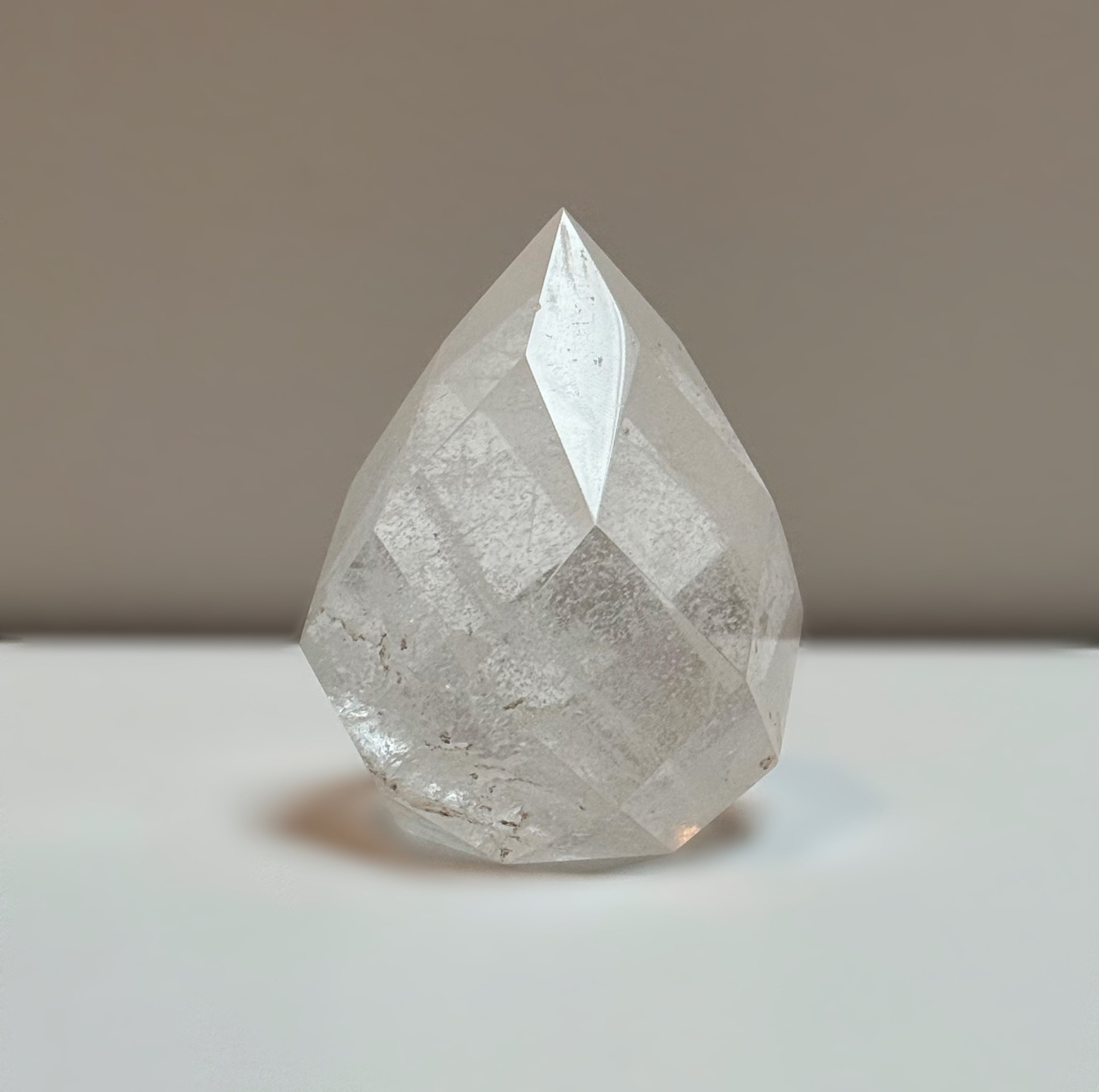 Clear Quartz Faceted Flame