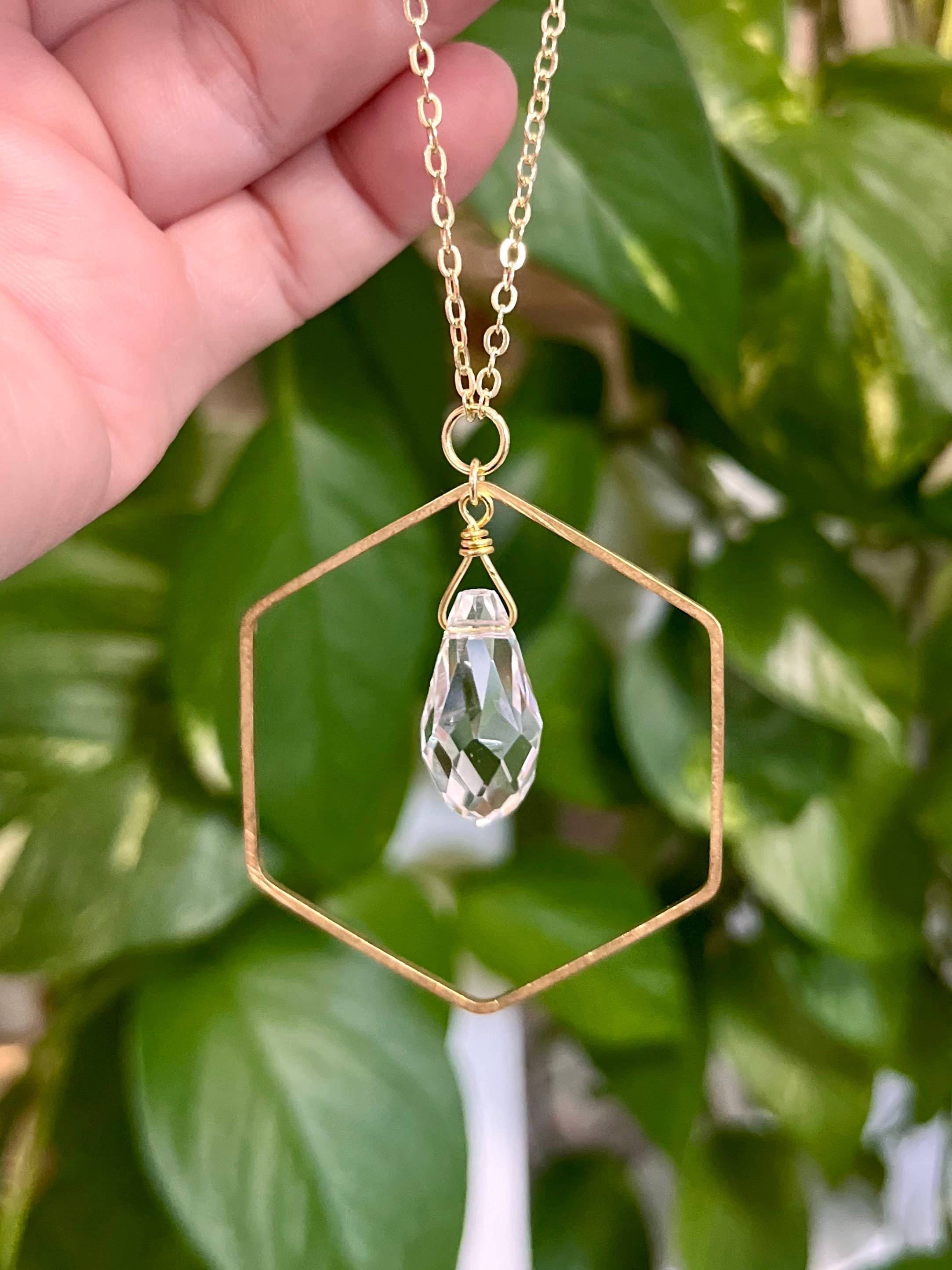 Hexagon Crystal Prism Sun Catcher Car Charm Rainbow Maker