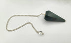 Bloodstone Gemstone Pendulum w/Silver plated chain