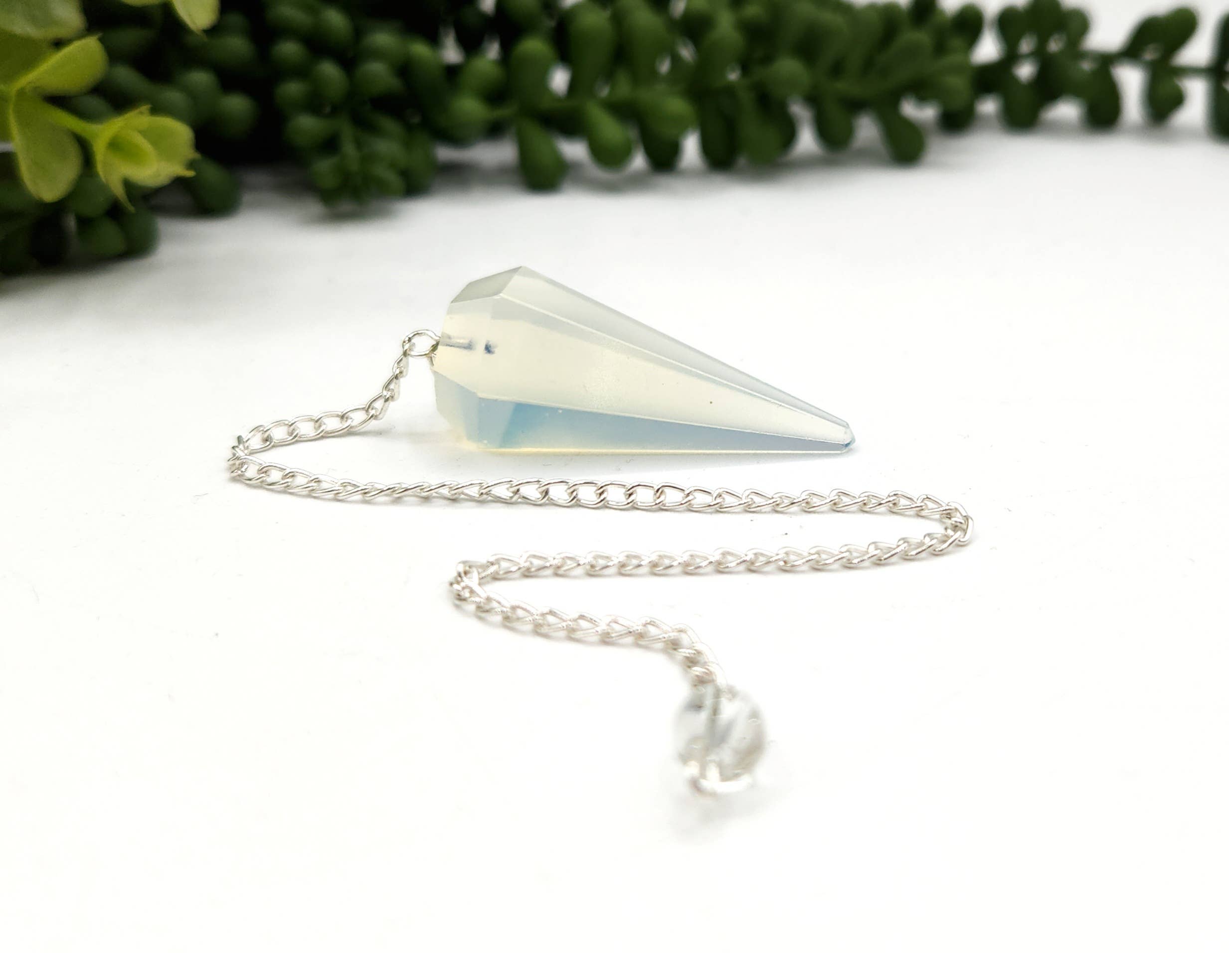 Opalite Pendulum w/Silver Plated Chain