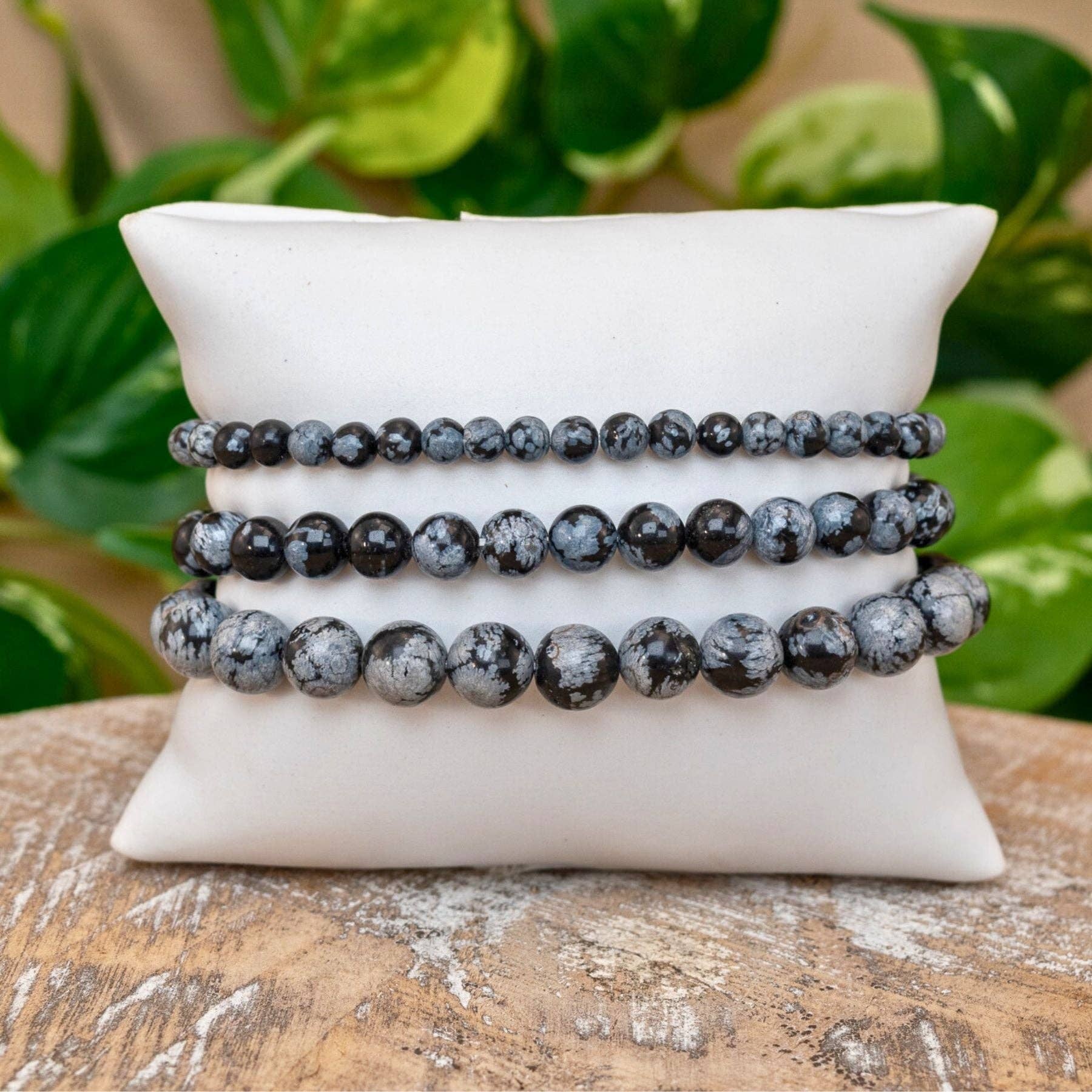 Snowflake Obsidian Bracelet