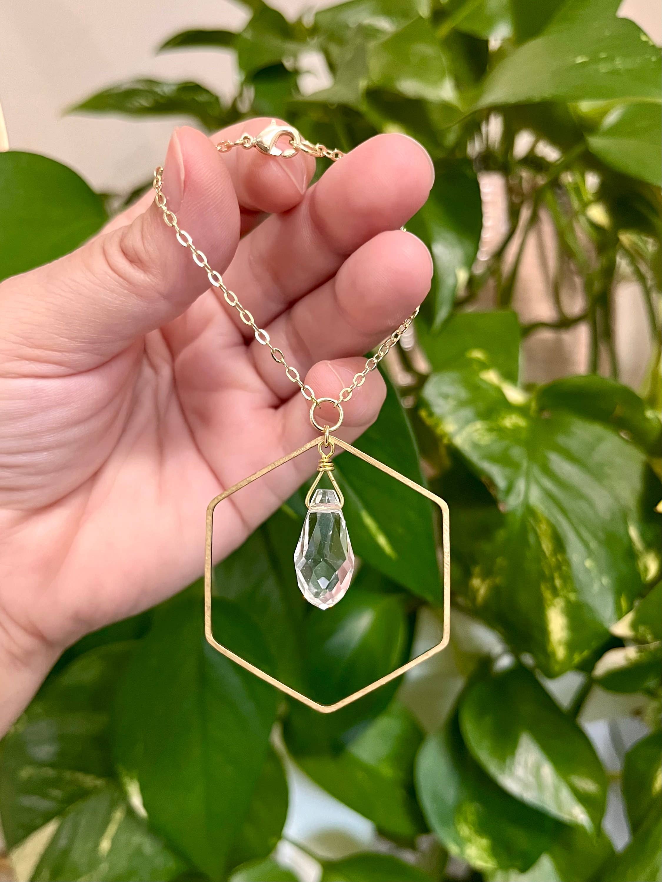 Hexagon Crystal Prism Sun Catcher Car Charm Rainbow Maker