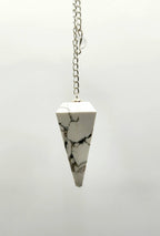 White Howlite Pendulum w/Silver Plated Chain