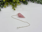 Rose Quartz Pendulum with Silver Color Chain