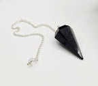 Black Tourmaline Pendulum Pendulum w/Silver Plated Chain